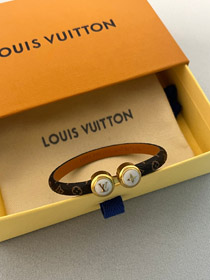 Louis Vuitton LV letter coated canvas bracelet mini pearl bracelet leather bracelet -3617  