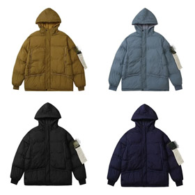 STONE ISLAND Stone Island Jacket Solid Color Logo Patch Hooded Zipper Long Sleeve-4303  